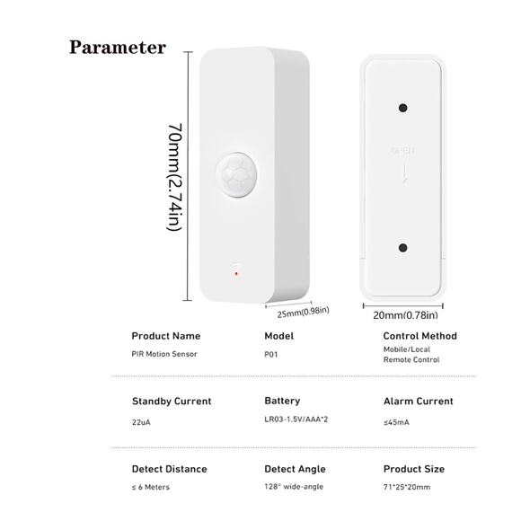 Smart Live Wifi PIR Motion Sensor 4 Pack detects human body movement - Picture 2 of 7